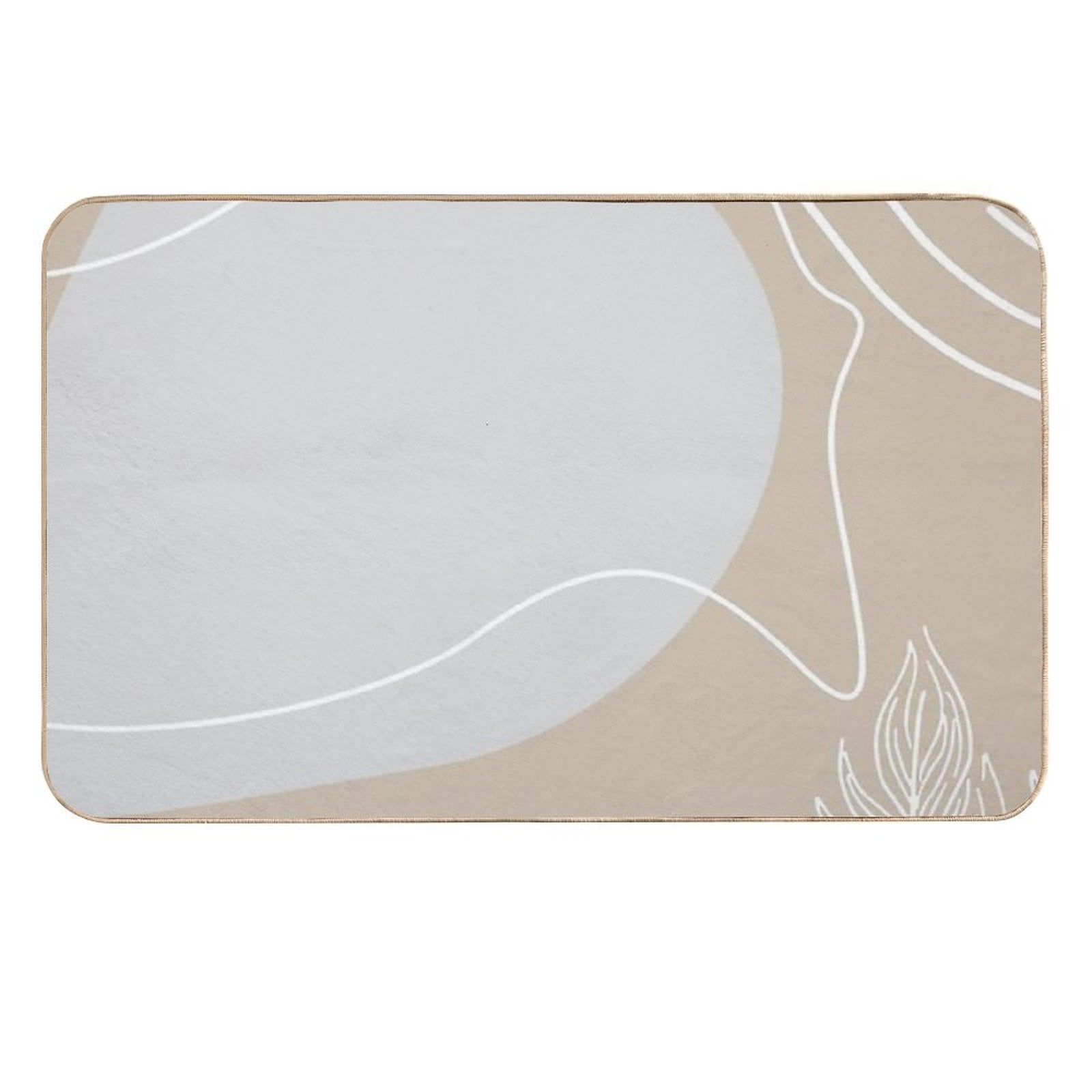 Abstract Floral Grey Pattern with Lines  High-Traffic Bath Mat