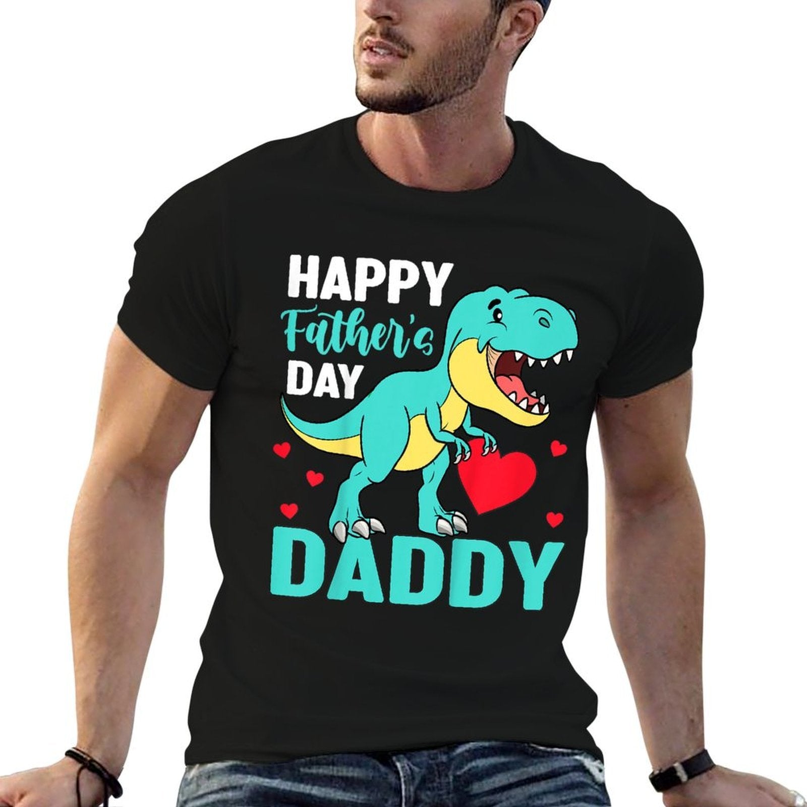 Kids Happy Fathers Day Daddy Trex Dino From Son Dad Toddler Boy  Polyester Blend T-Shirt