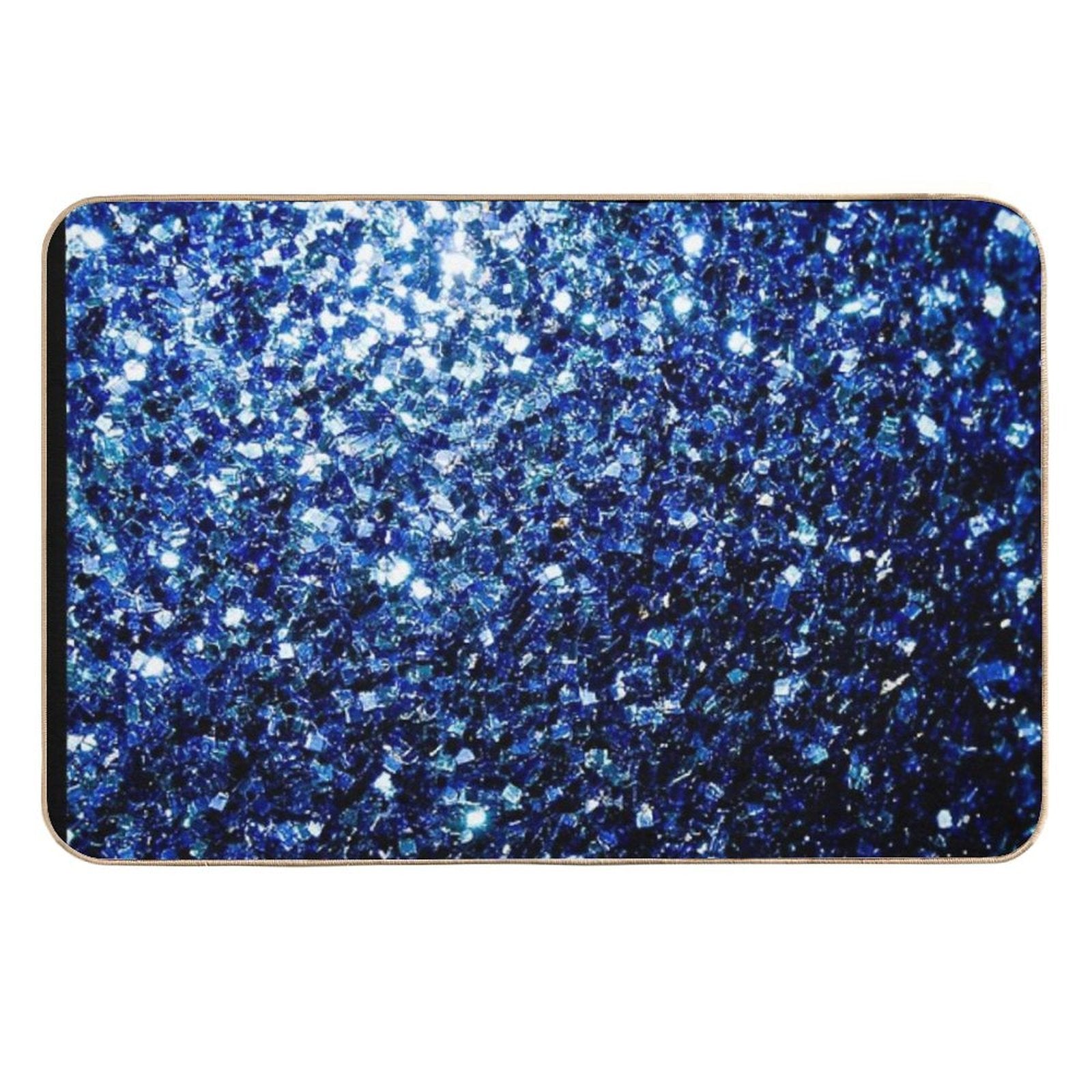 Dark Blue Faux Glitter Sparkles (Photo of Glitter - Not Reflective)  Odorless Bath Mat