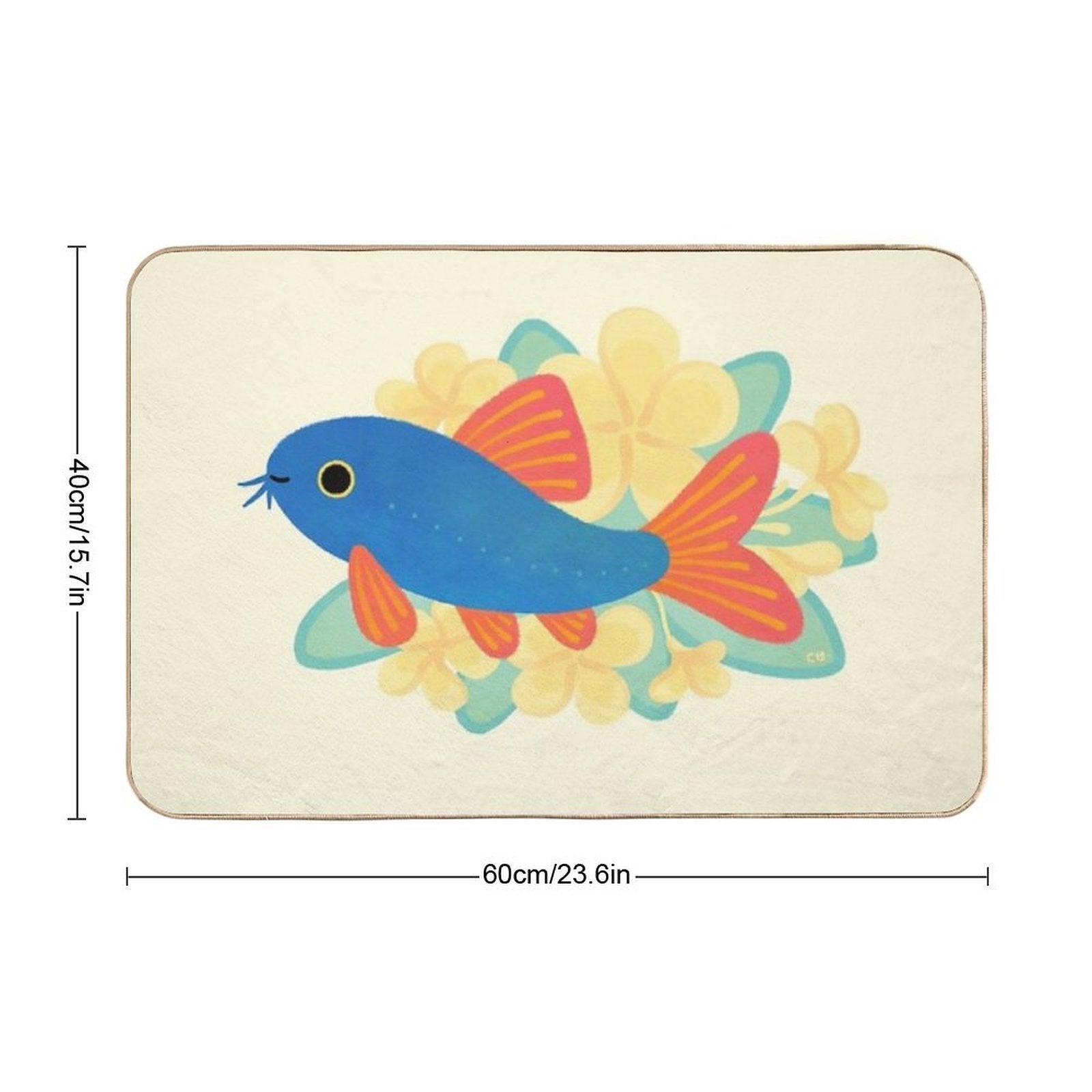 Blue Botia  Odorless Bath Mat