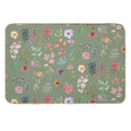 Watercolour Floral Pattern in Sage Green  Eco-Friendly Bath Mat