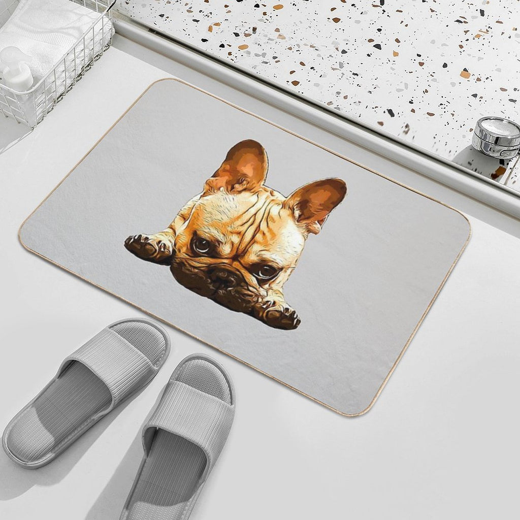 French Bulldog Puppy Cute  Absorbent Bath Mat