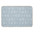 Seamless Isolated Silhouette Pattern of Tree Branches with Leaves.  Fade-Resistant Bath Mat