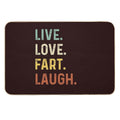 Live Love Fart Laugh Retro Vintage Funny Gift  Anti-Trip Bath Mat