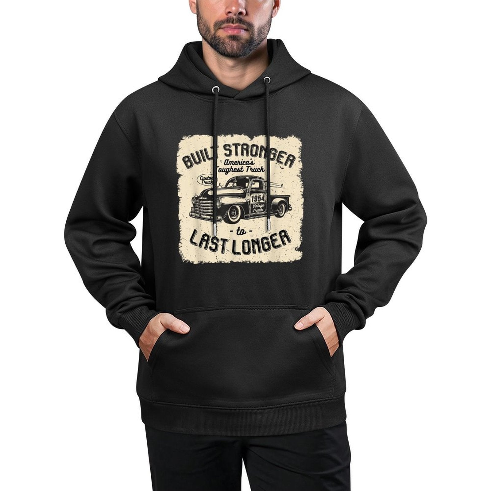 Mb 1954 Vintage Truck Birthday Built Stronger To Last Longer Adjustable Hood Hoodie