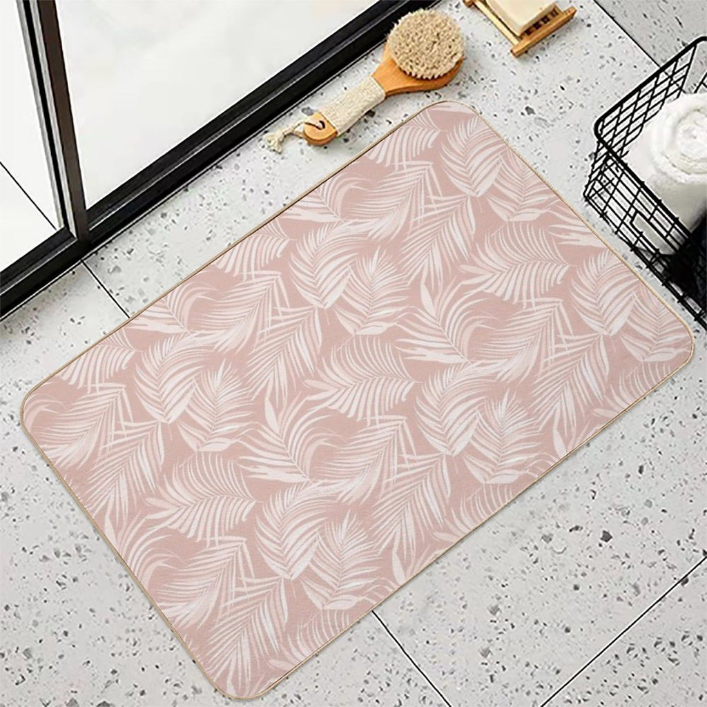 Palm Leaf Seamless Pattern  Absorbent Bath Mat