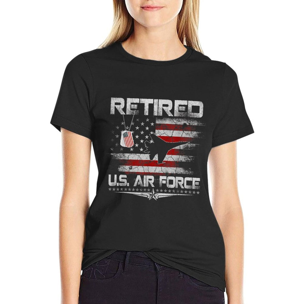 Retired Air Force Veteran USA Patriotic Veterans Day  Tagless Design T-Shirt