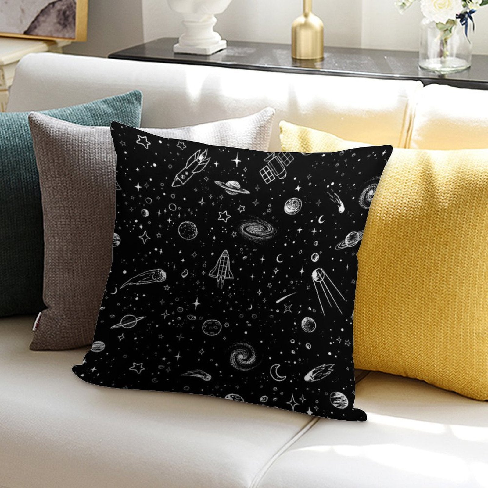 Space Soft Washable Throw Pillow