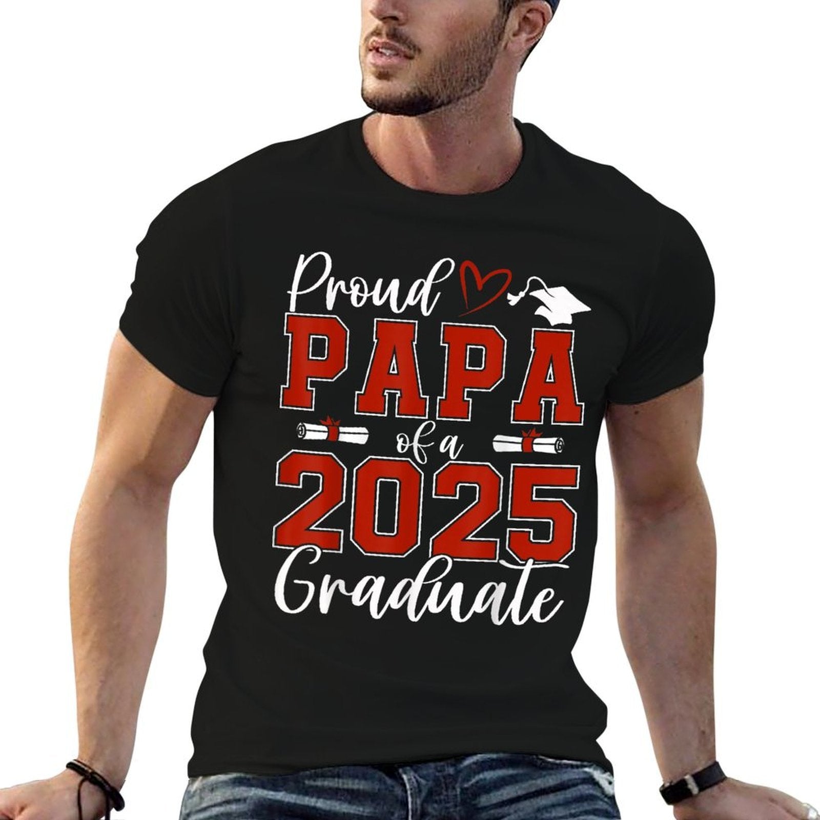 Proud Papa Of A Class Of 2025 Graduate Senior Graduation  Classic T-Shirt