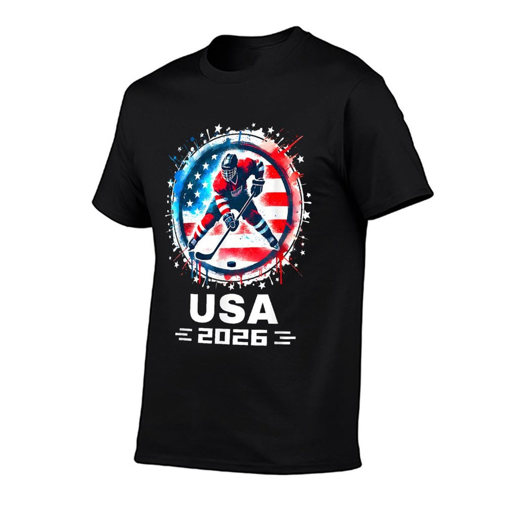 USA Team 2026 Hockey American Women Men Kids Hockey  Summer-ready Fabric T-Shirt