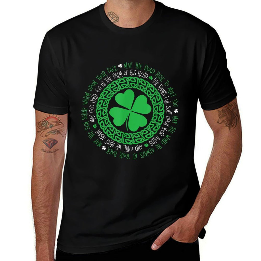 Irish Blessing Celtic Knot 4 Leaf Clover - St. Patrick's Day  Easy-care T-Shirt