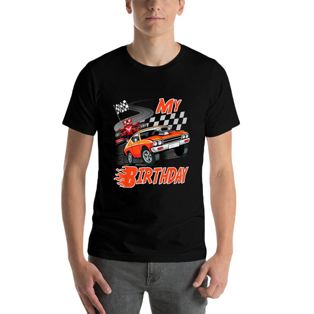 Fun My Birthday Race Car Boys Girls Youth Men Women Racing  Slim-fit Cut T-Shirt