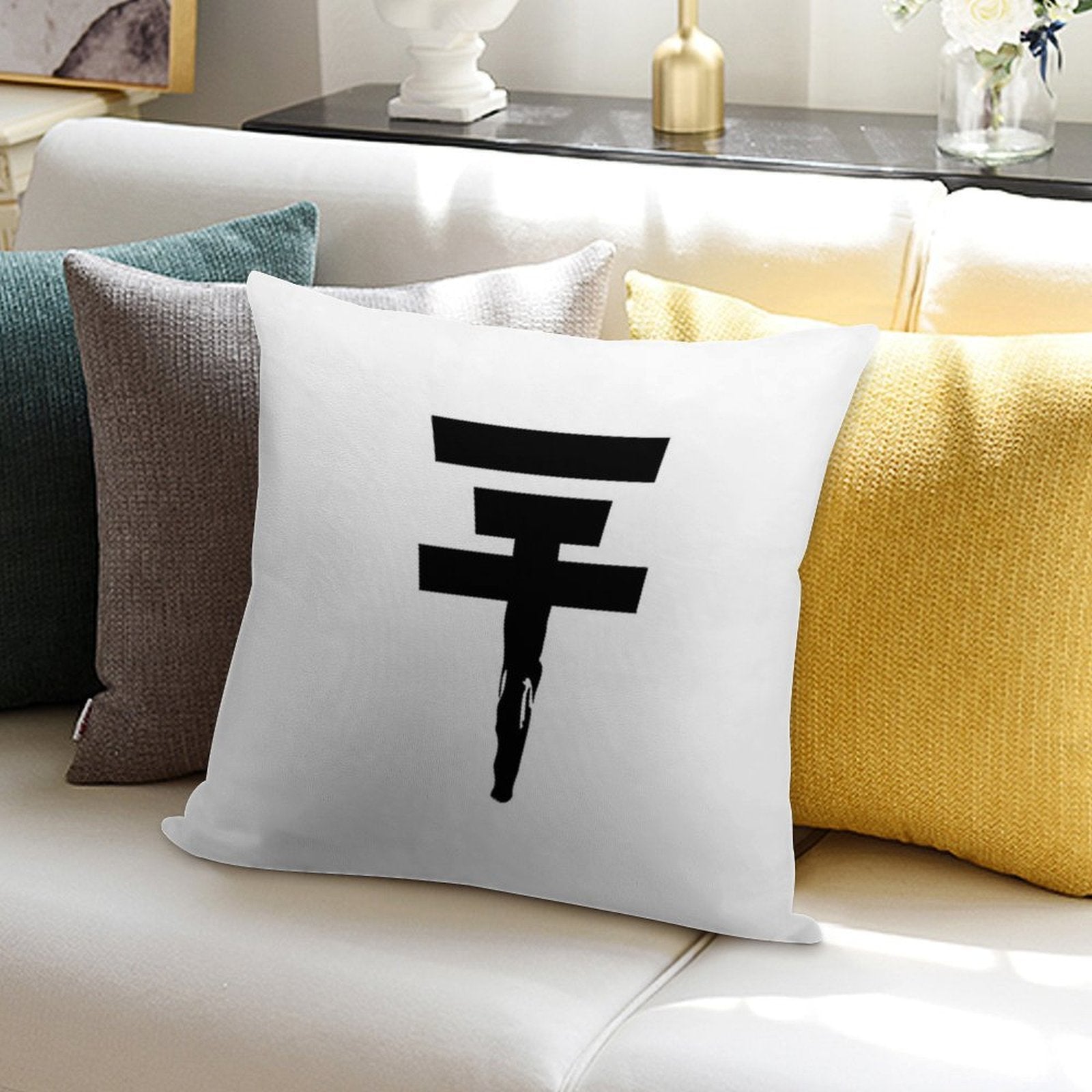 Tokio Hotel Logo (black, Once) Soft Ultra-Soft Texture Throw Pillow