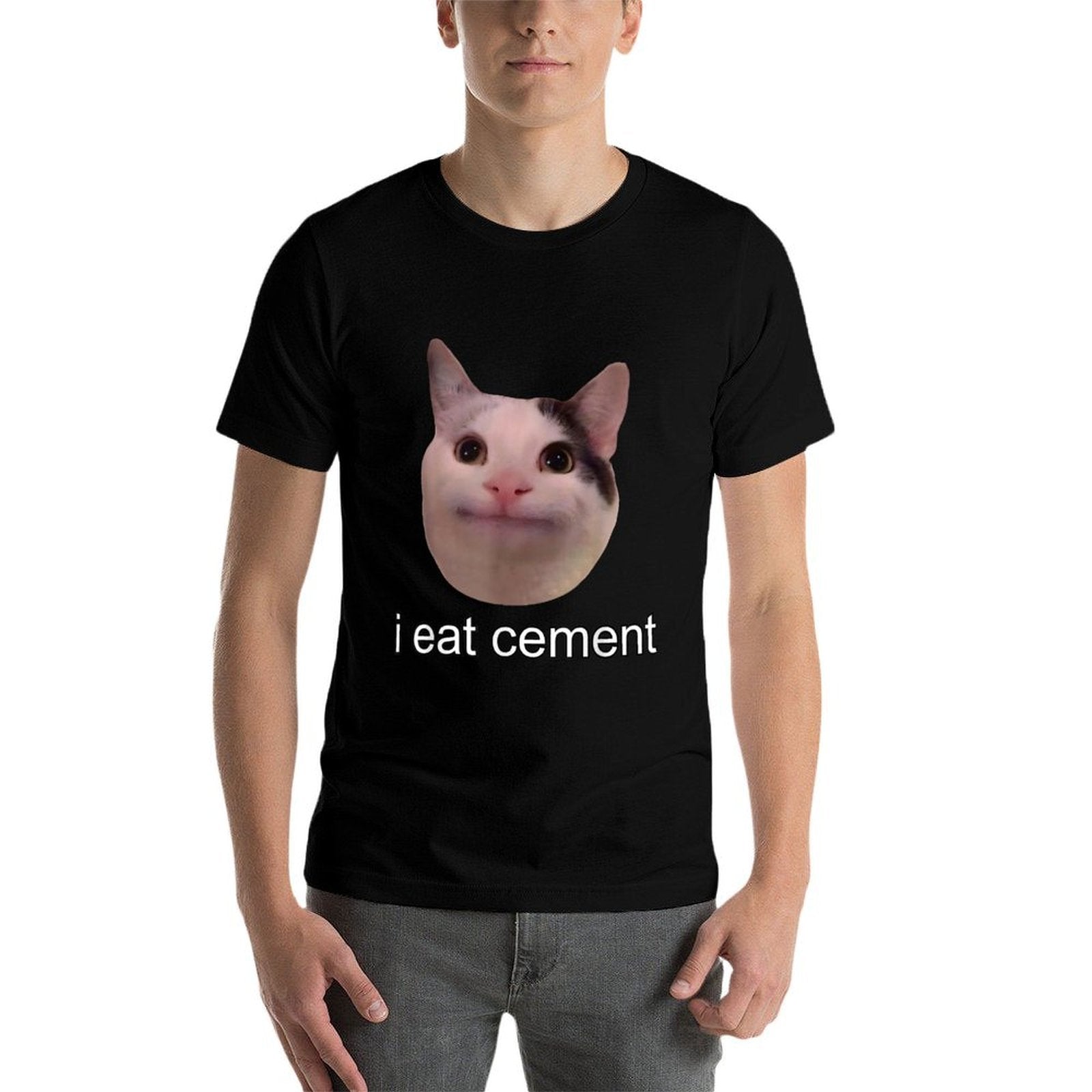 I Eat Cement Cursed Cat Funny Oddly Specific Meme  Durable T-Shirt