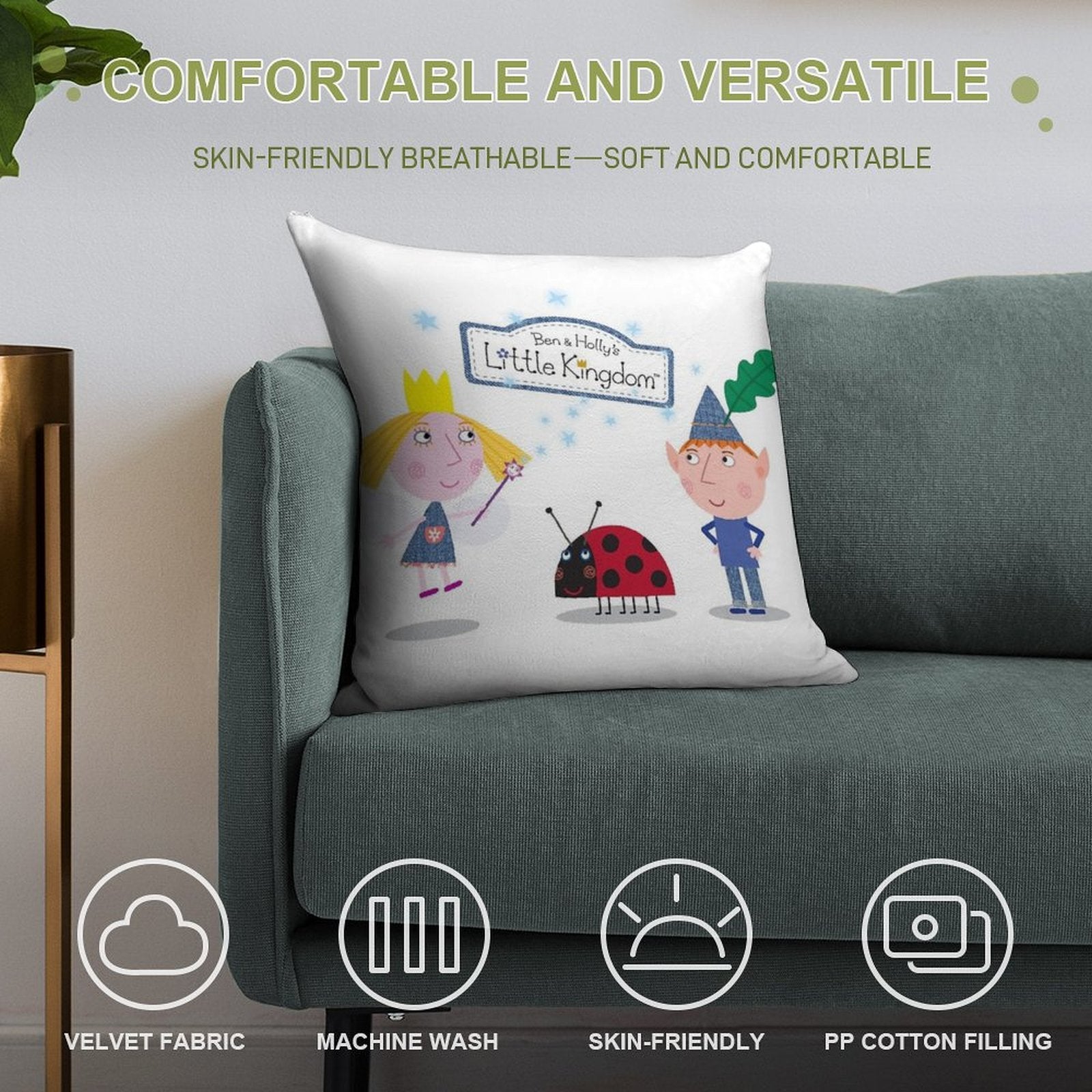 Ben And Holly Soft High-Density Material Throw Pillow