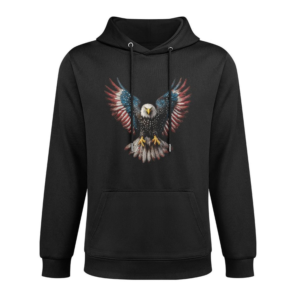 American Bald Eagle 4th of July USA Patriotic Men Women Medium-Weight Fabric Hoodie