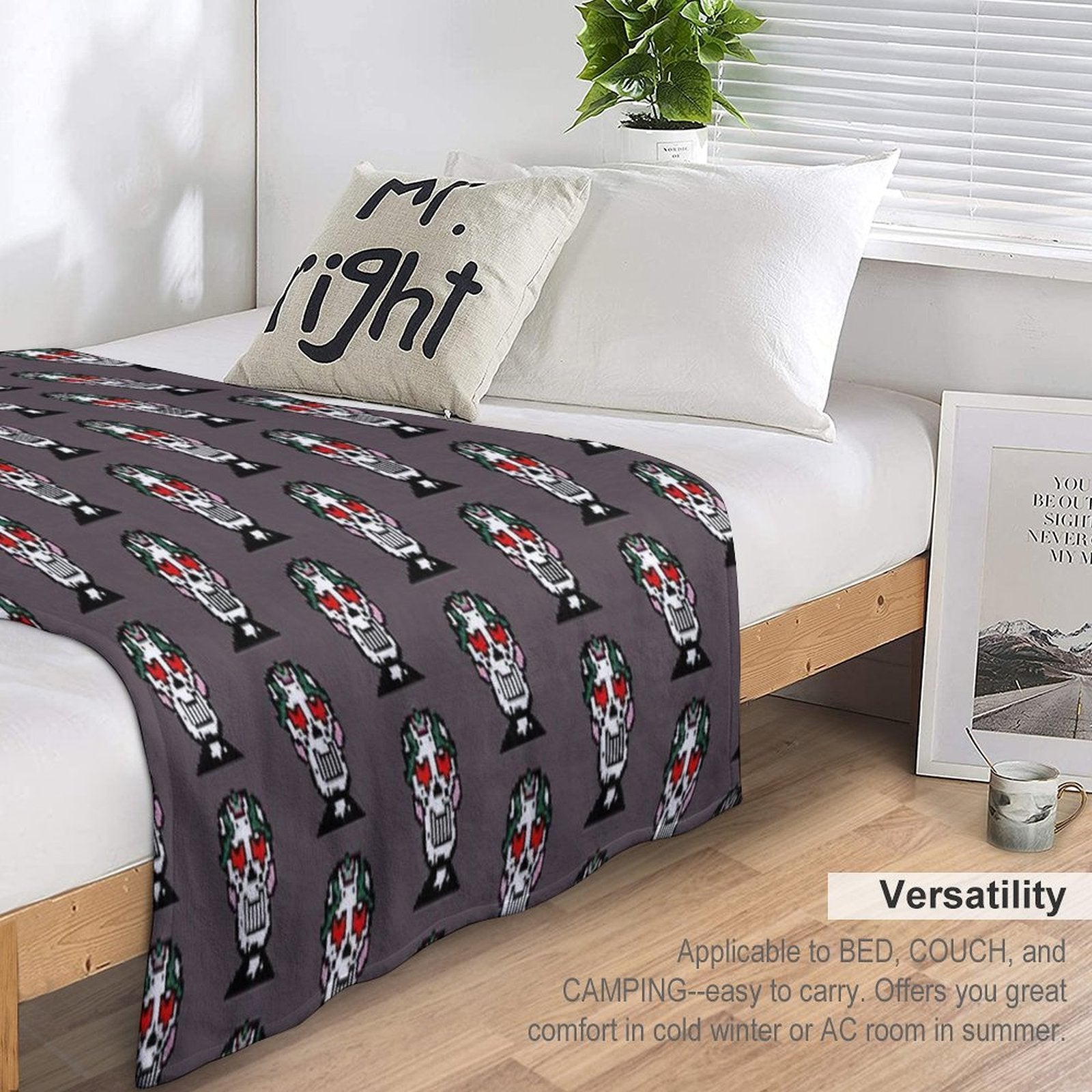 Pixel Skeleton Premium Throw Blanket