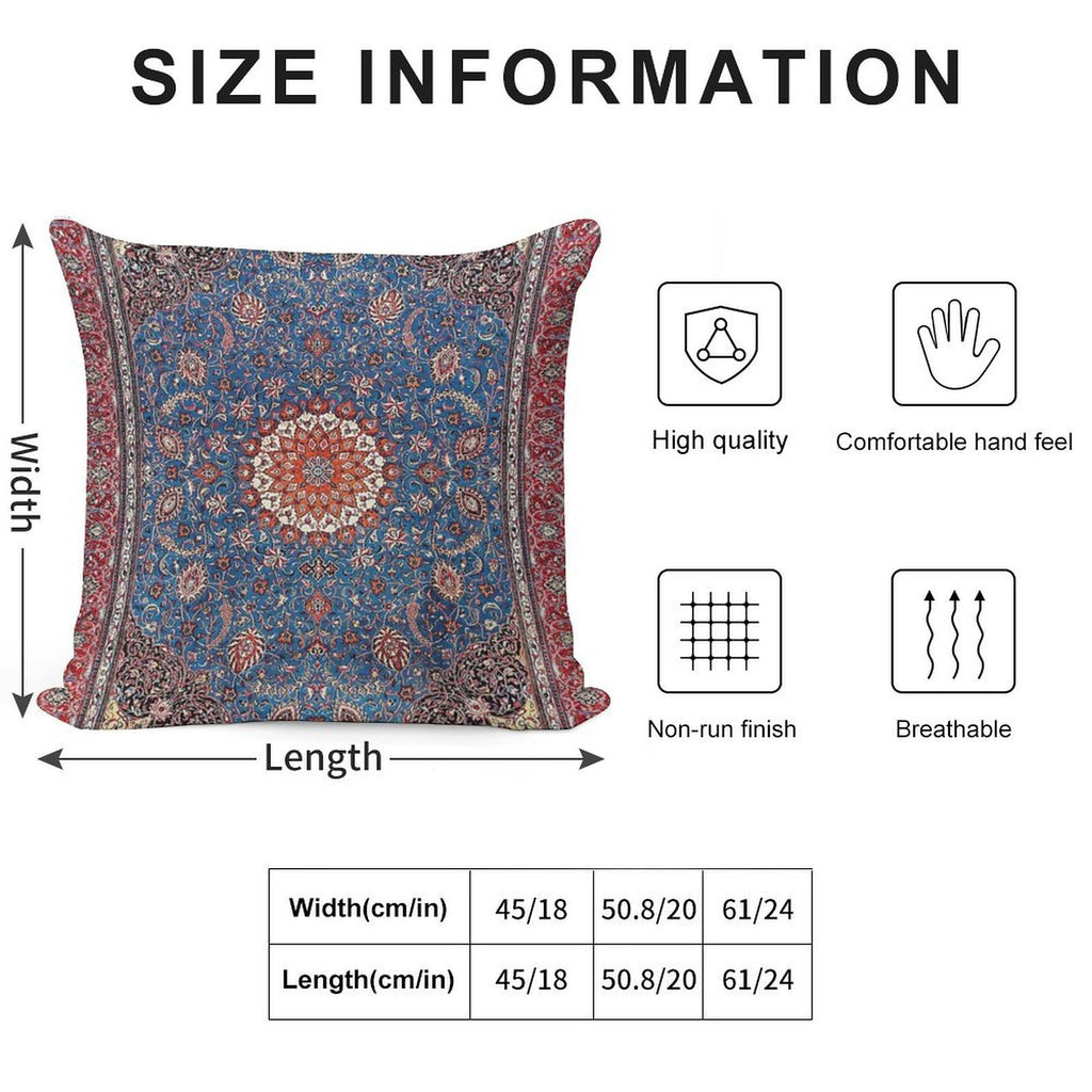 Sarouk Antique Persian Rug Print Soft Decorative Cover Throw Pillow