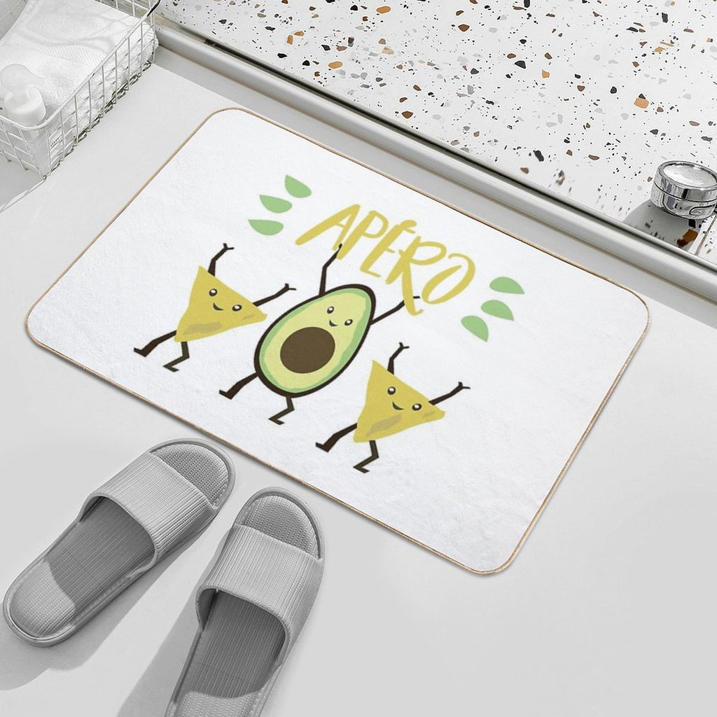 Avocado Dancing Aperitif  Easy To Clean Bath Mat