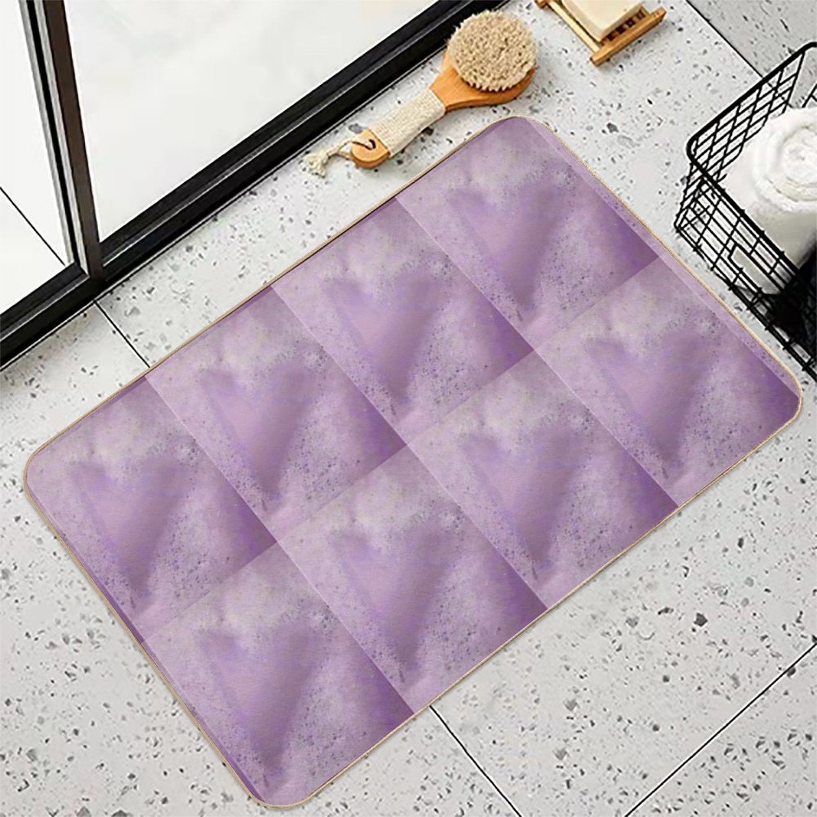 Bubbles Lavender  Slip-Resistant Bath Mat
