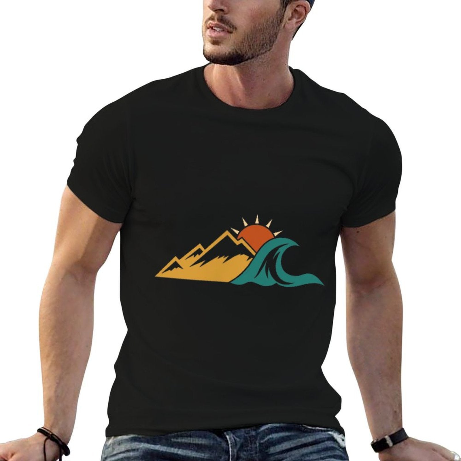 Unisex Minimalist Outdoor Explorers Hiking Adventure  Heathered Texture T-Shirt