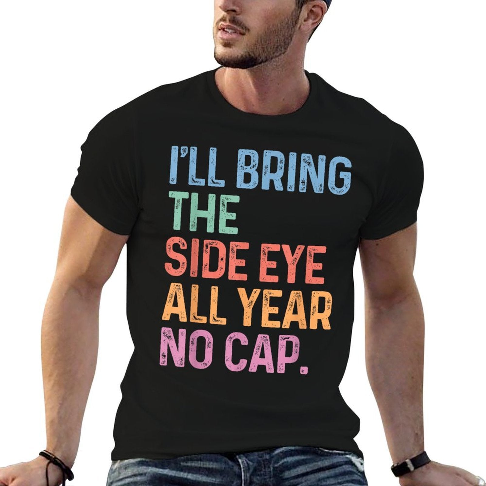 Teacher Side Eye No Cap Funny Back To School Meme  Relaxed-fit T-Shirt