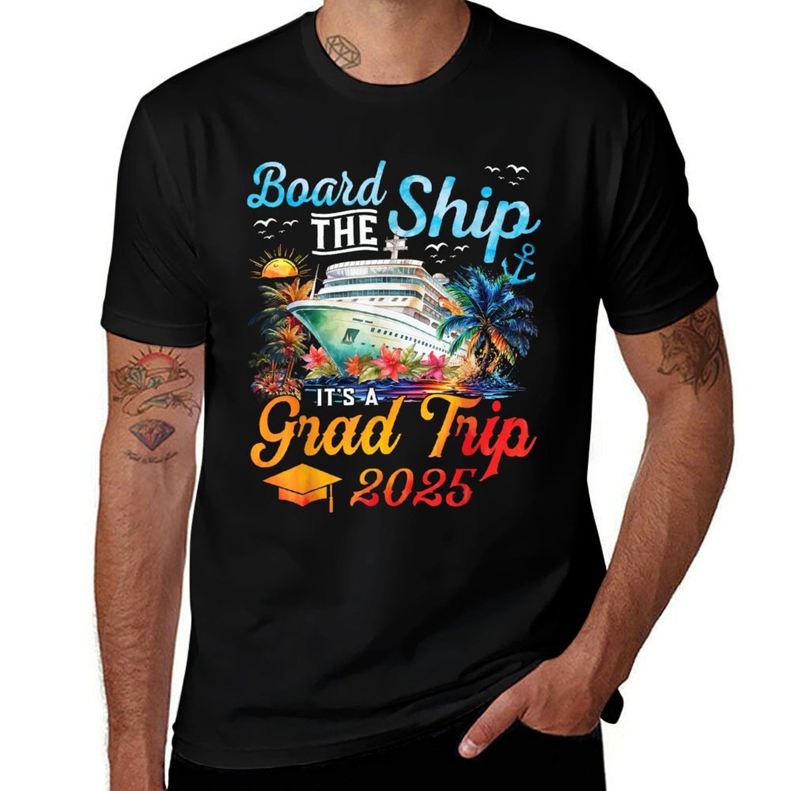 Board The Ship It's Graduation Trip 2025 Senior Cruise Party  Breathable T-Shirt