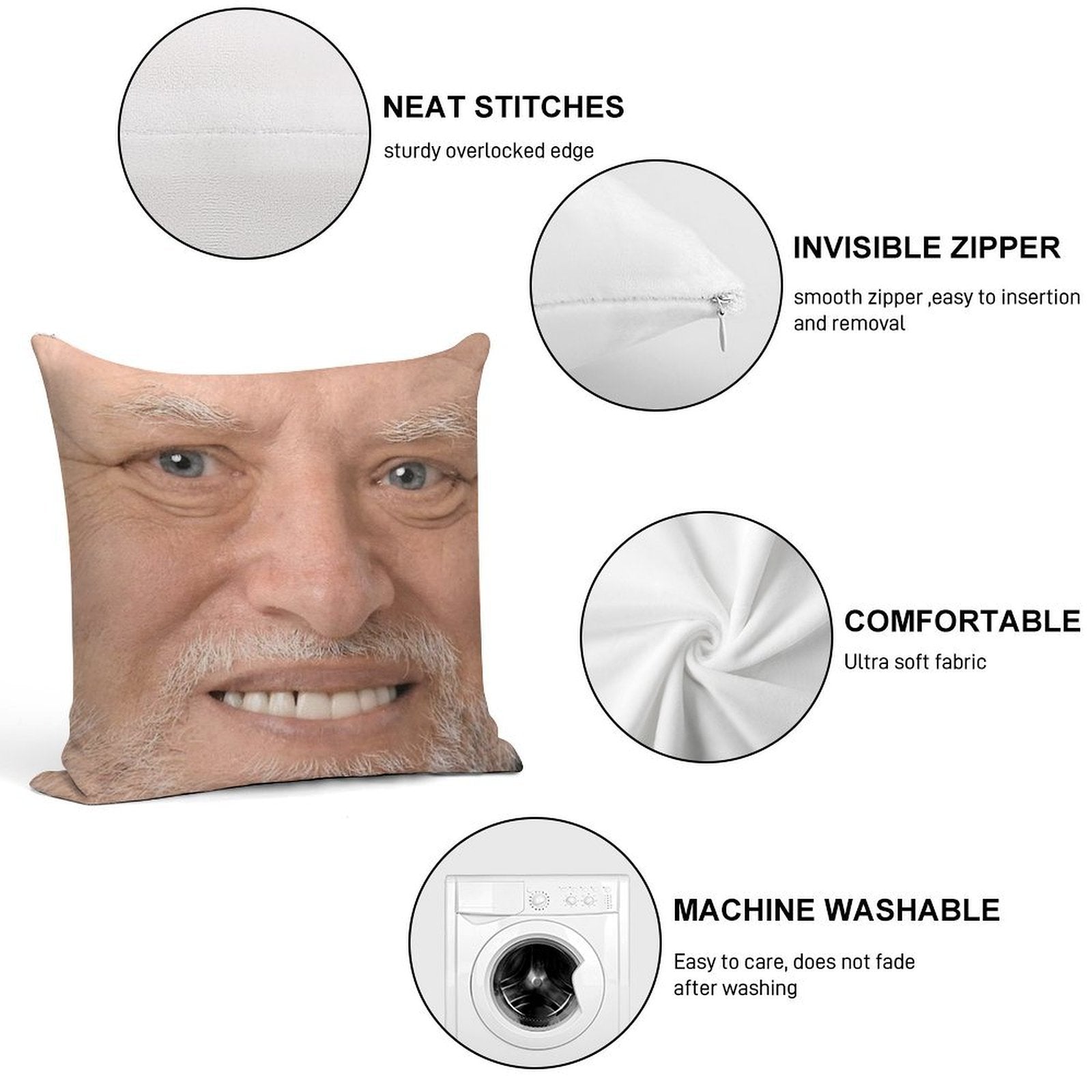 Hide The Pain Harold High Definition Soft Easy Maintenance Throw Pillow