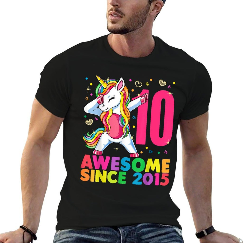 10 Years Old Unicorn Dabbing 10th Birthday Girl Gift Party  Odor-resistant T-Shirt