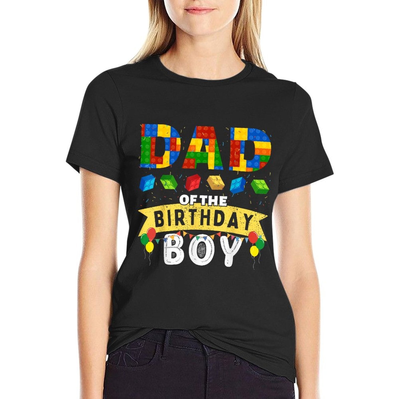 Dad of The Birthday Boy Building Blocks Master Builder  Breathable T-Shirt