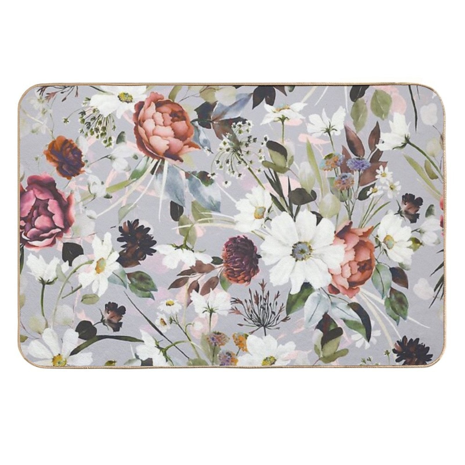 Wild Colorful Garden Bloom  Long-Lasting Bath Mat