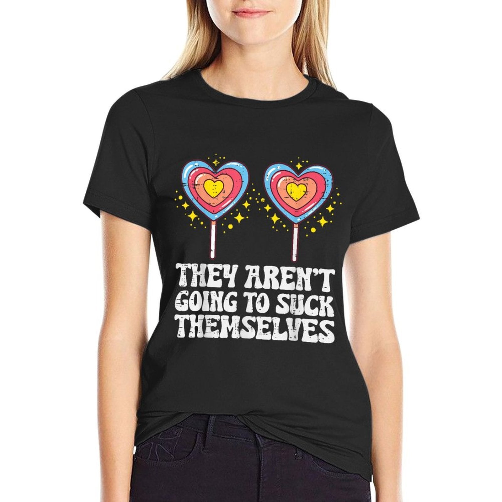 Inappropriate Lollipops Funny Adult Humor Meme Women Men Comfortable T-Shirt