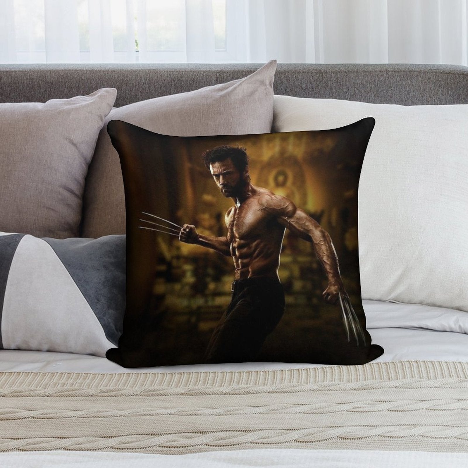 Hugh Jackman Soft Reinforced Edging Throw Pillow