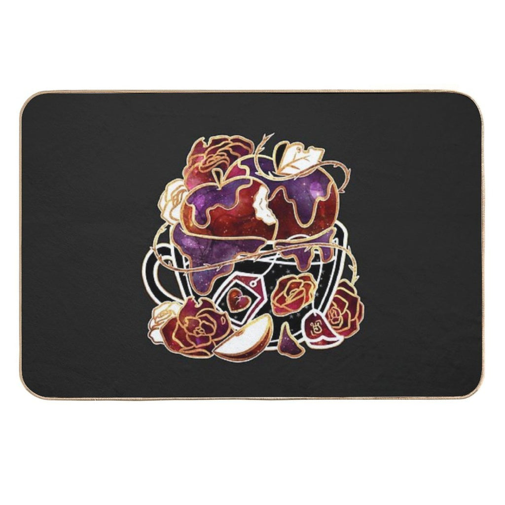 Gilded Poison Apple Teacup  Easy To Clean Bath Mat