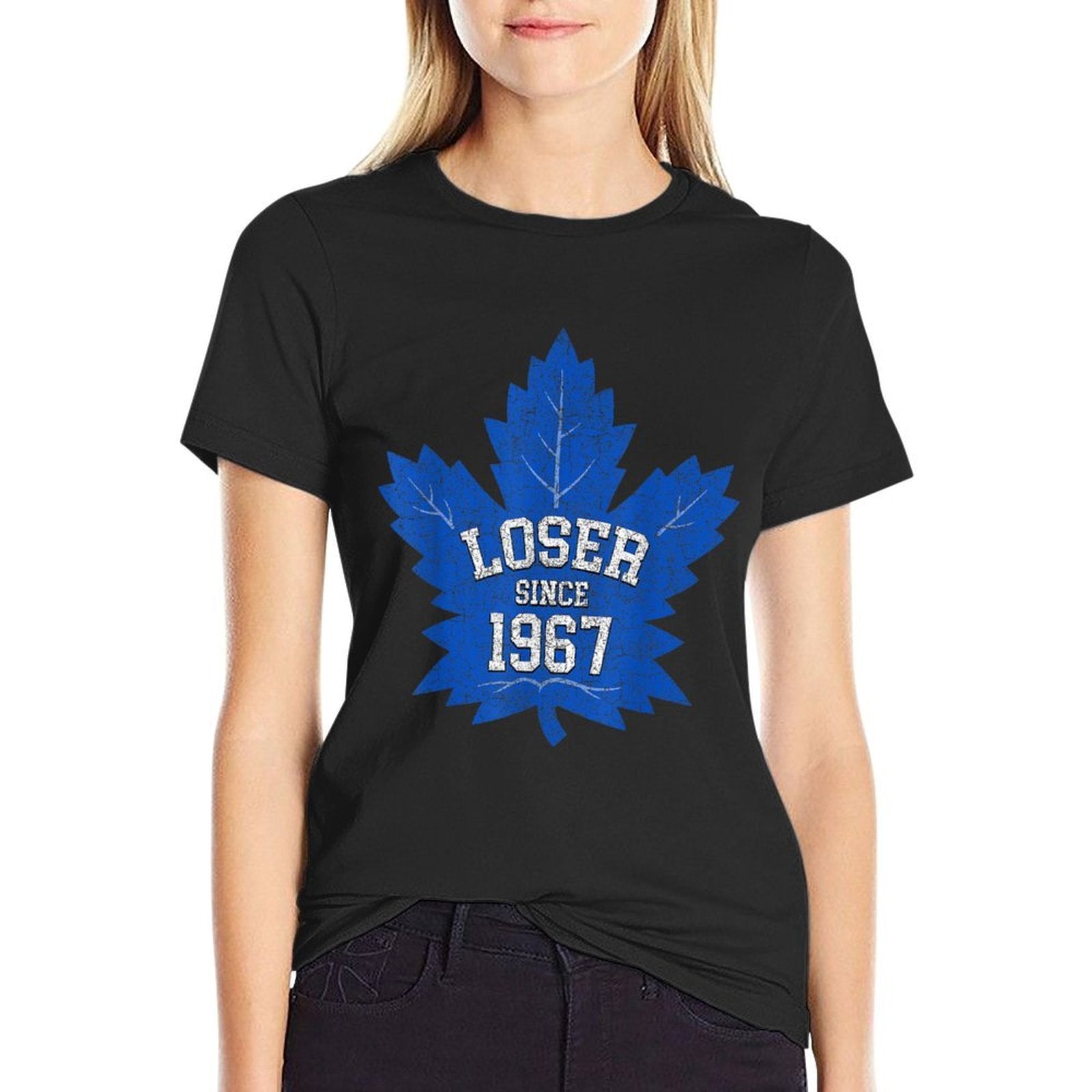 Loser Since 1967 Maple Tree Leaves Blue  Soft T-Shirt