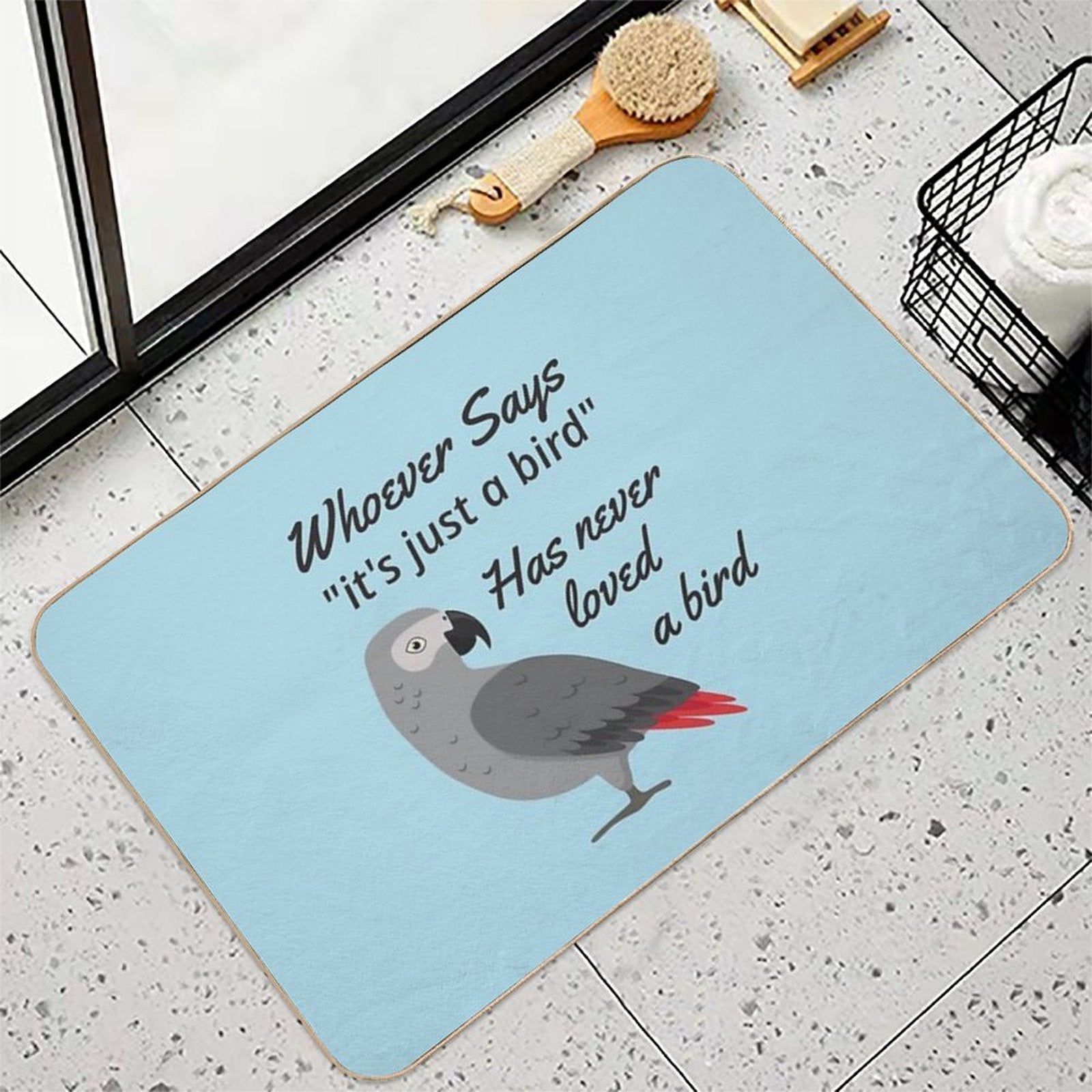 Just A Bird - African Grey Parrot  Multi-Purpose Bath Mat