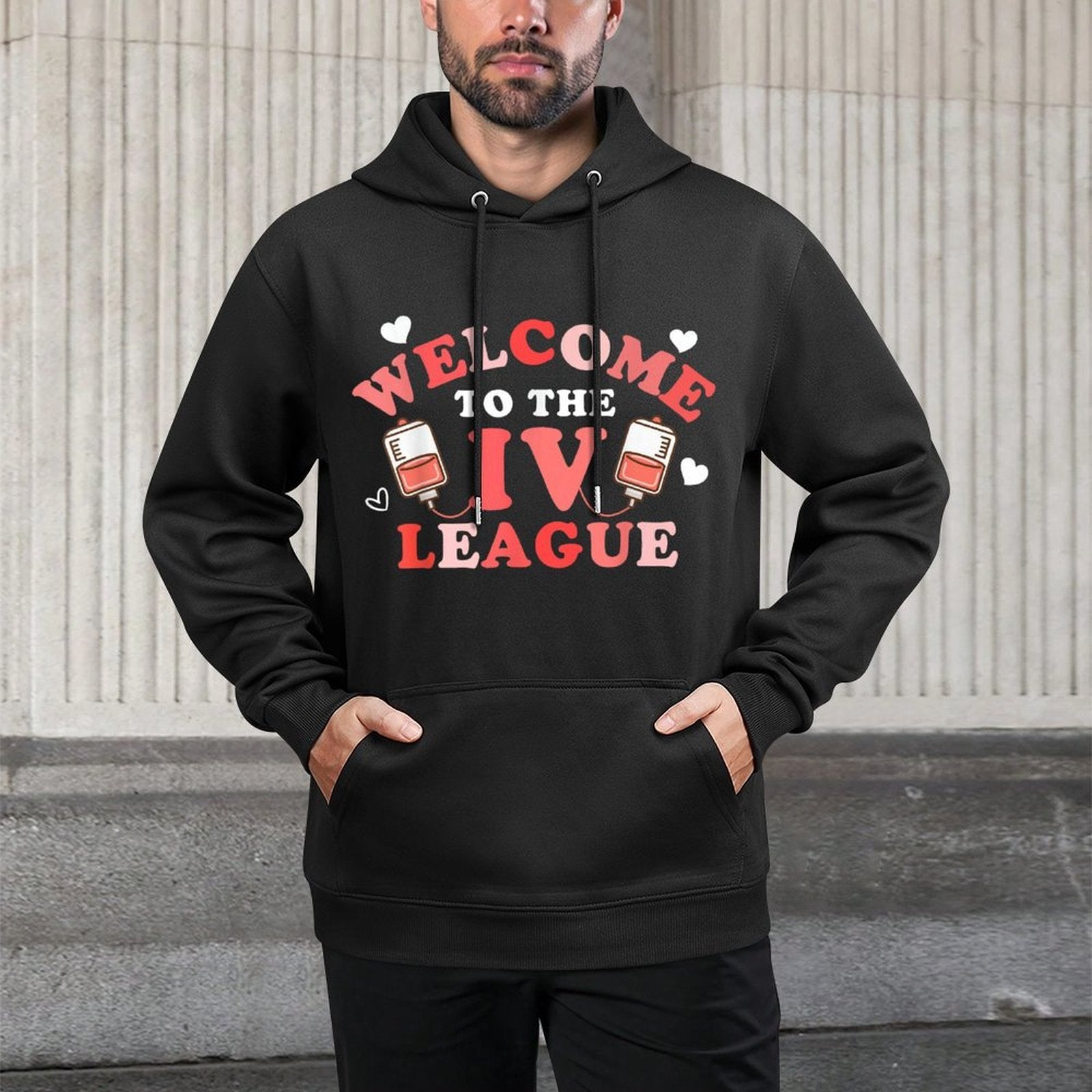 Infusion Nurse IV League Chemo Nursing RN Valentine Dialysis Cotton-Polyester Blend Hoodie