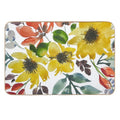 Watercolor Flowers Sunny Yellow Flowers  Non-Slip Bath Mat