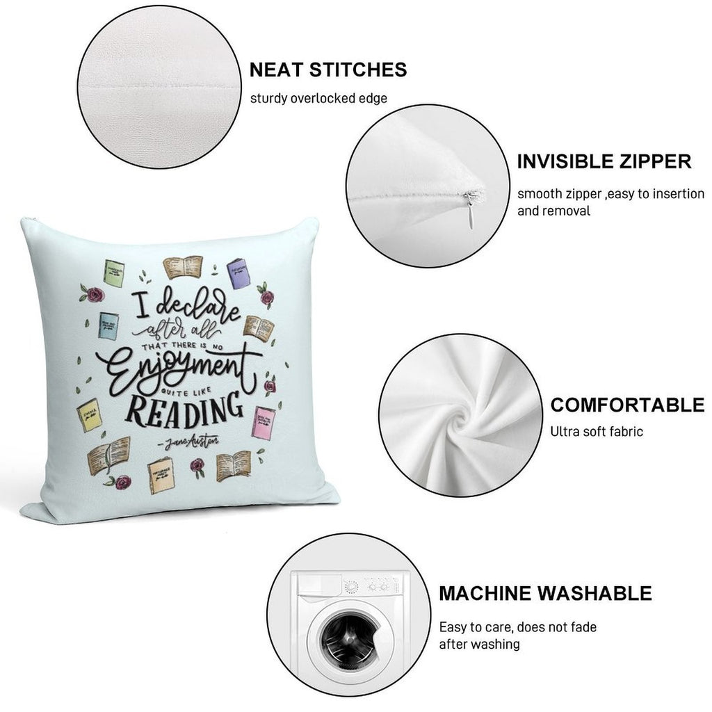 No Enjoyment Like Reading Soft Luxury Feel Throw Pillow