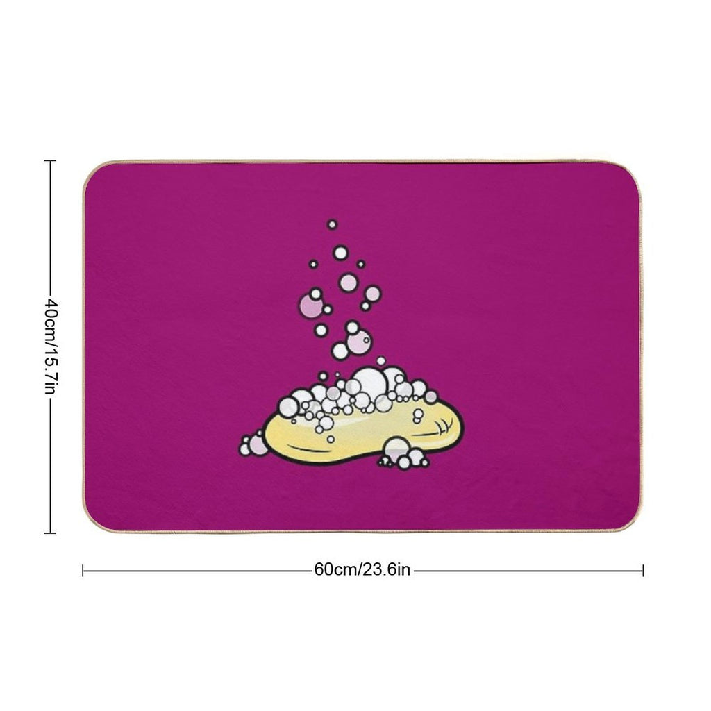 Baby Blue Soap on Purple- Colorful Bathroom Art Series  Non-Slip Bath Mat