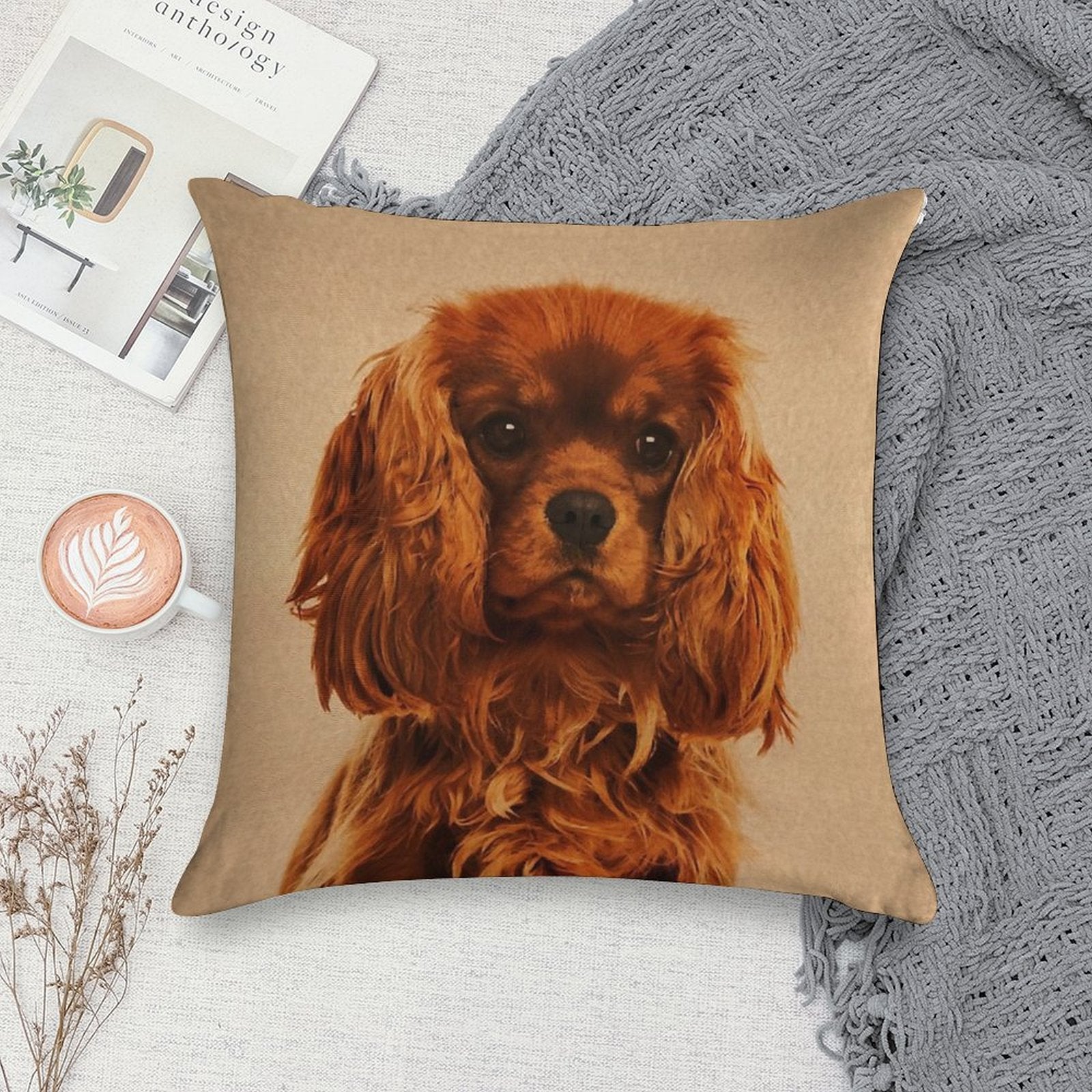 Cavalier King Charles Spaniel Soft Multiple Sizes Throw Pillow