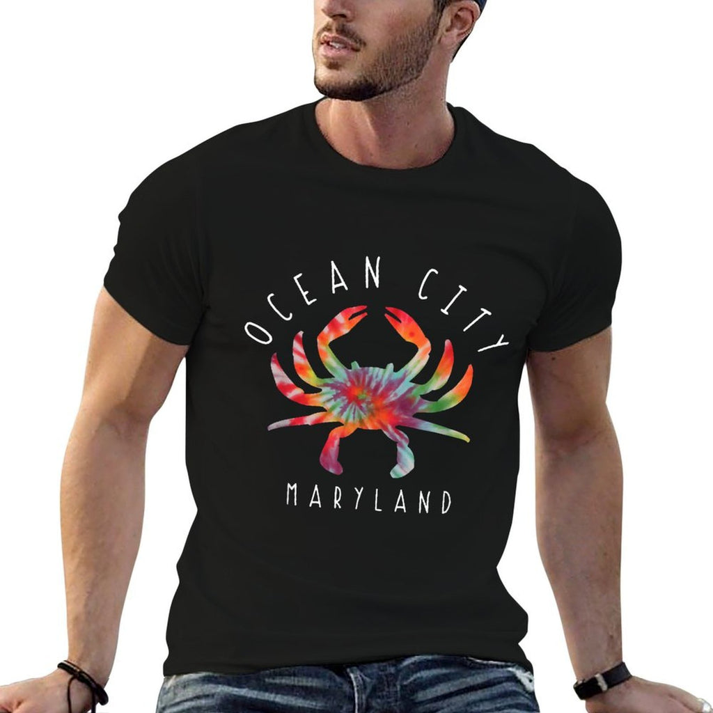 Ocean City Maryland Crab Tie Dye Summer Vacation  Slim-fit Cut T-Shirt