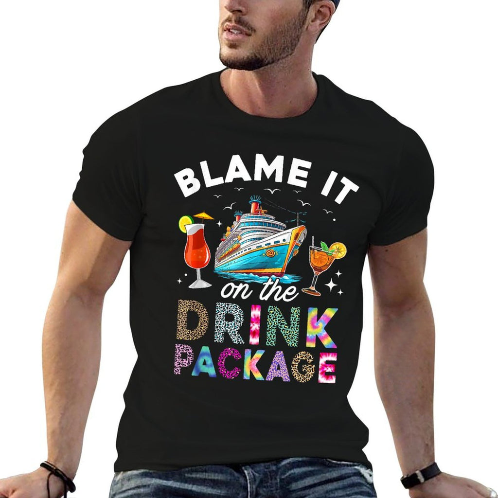 Blame It On The Drink Package Funny Cruise Cruising Trip  Lightweight T-Shirt