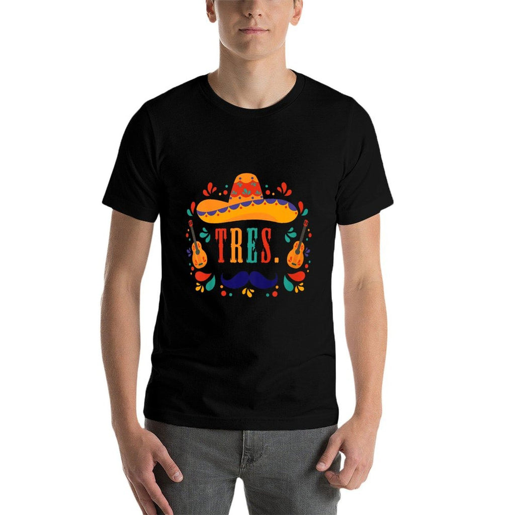 Kids 3 Year Old Mexican Fiesta Birthday Party Themed Tres Birthday  Graphic-printed T-Shirt