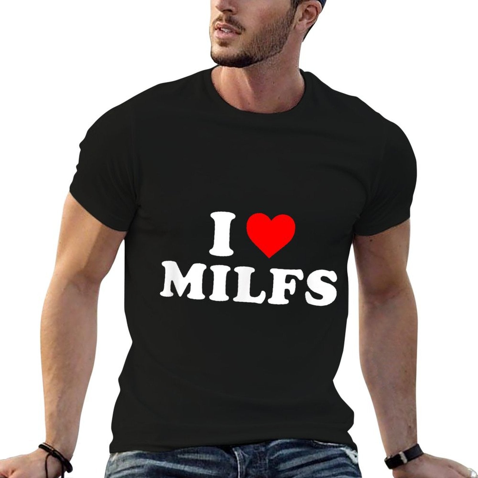 I Love Heart MILFs Day And Mature Womens Funny  Moisture-wicking T-Shirt