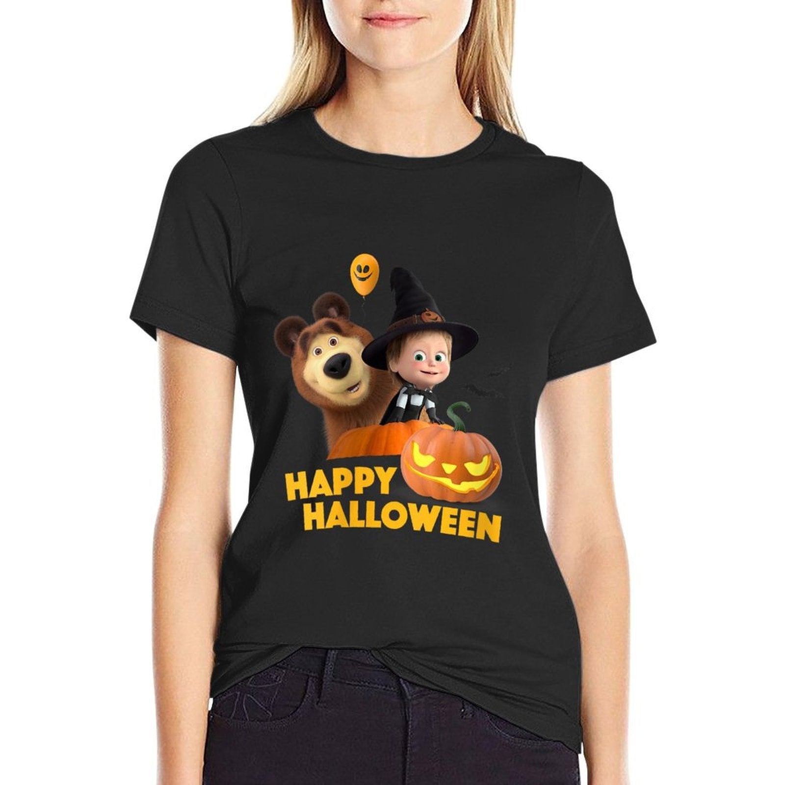 Masha And The Bear. Masha's Twilight Pumpkin Play  Graphic-printed T-Shirt