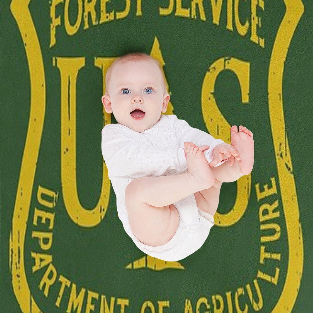 Forest Service Vintage Emblem Compact Throw Blanket