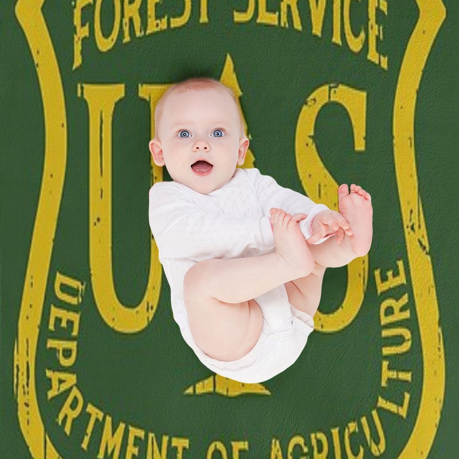 Forest Service Vintage Emblem Compact Throw Blanket