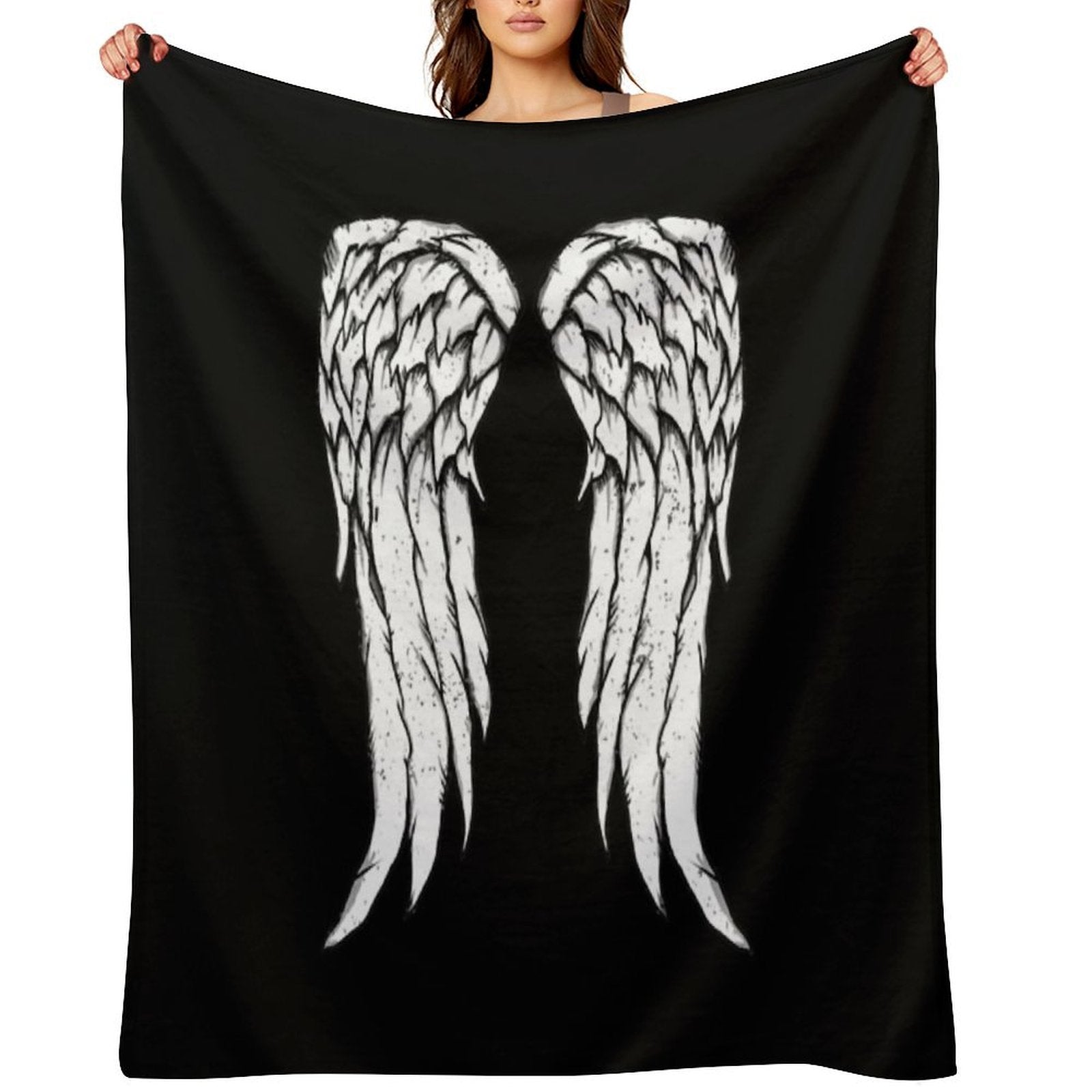 Daryl Dixon Wings - Zombie Compact Throw Blanket