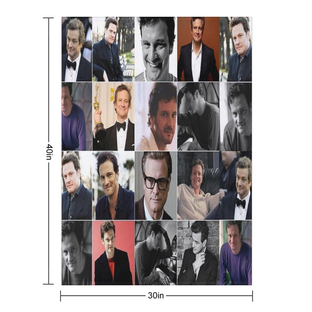 Colin Firth Photo Collage Compact Throw Blanket